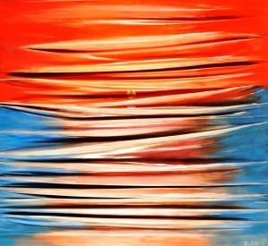 0027-giuseppe-zumbolo-Impression soleil levant 2014-Pittura acrilica su tela piegata in orizzontale-cm 100x110     