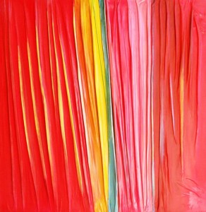 0028-giuseppe-zumbolo-Rosso dominante-2019-pittura acrilica su tela piegata in verticale-cm 100x100     